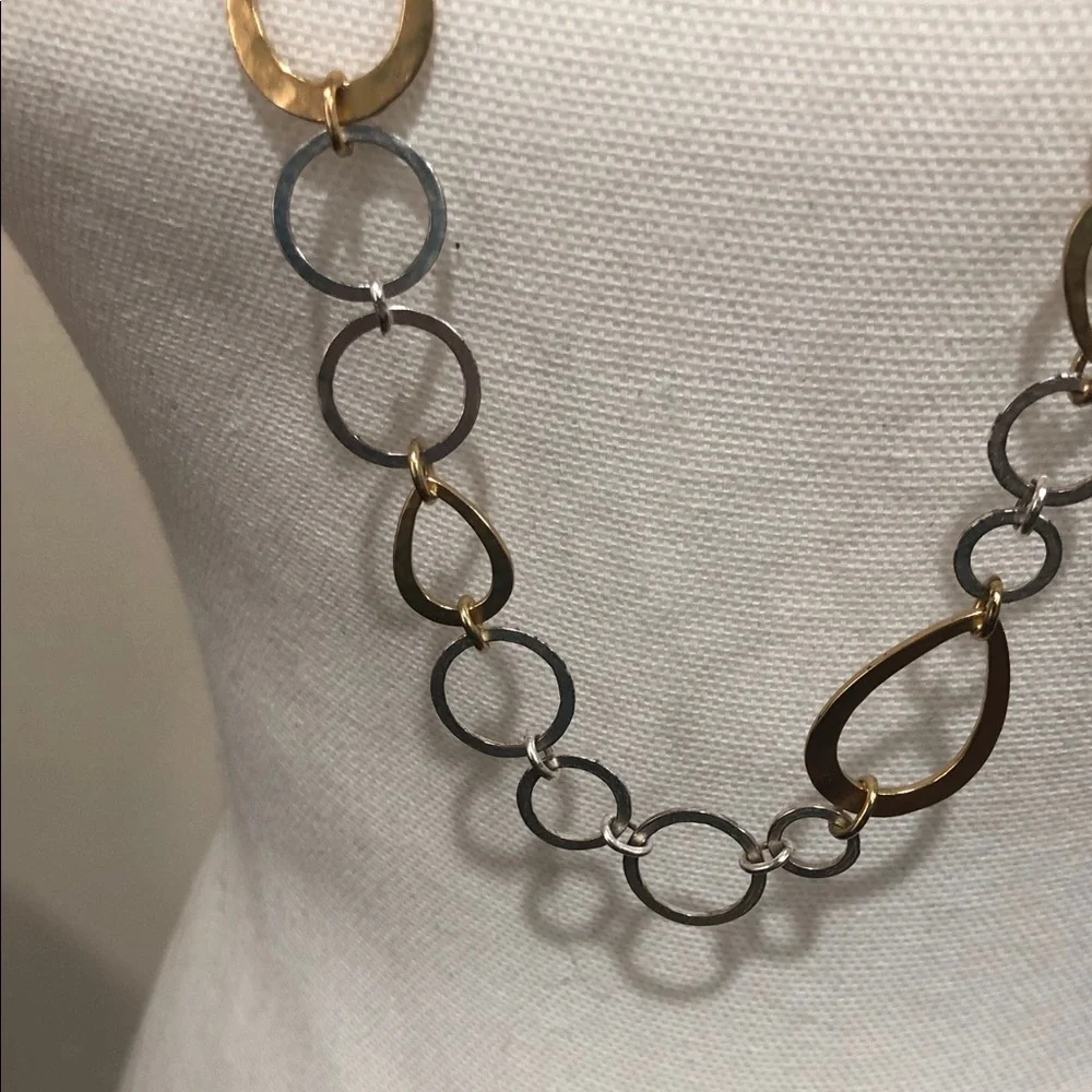 Stella & Dot Eternity Gold and Silver Teardrop Necklace - Picture 3 of 6